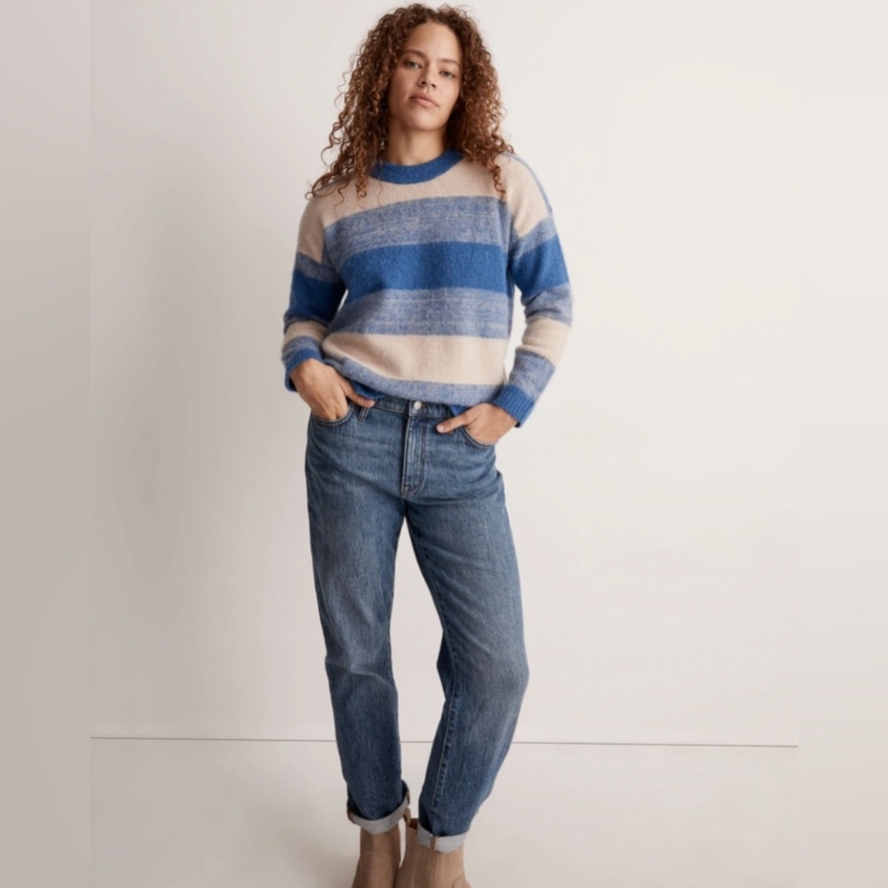 Madewell Space-Dyed Otis Pullover Sweater in Sky Spacedye S A19